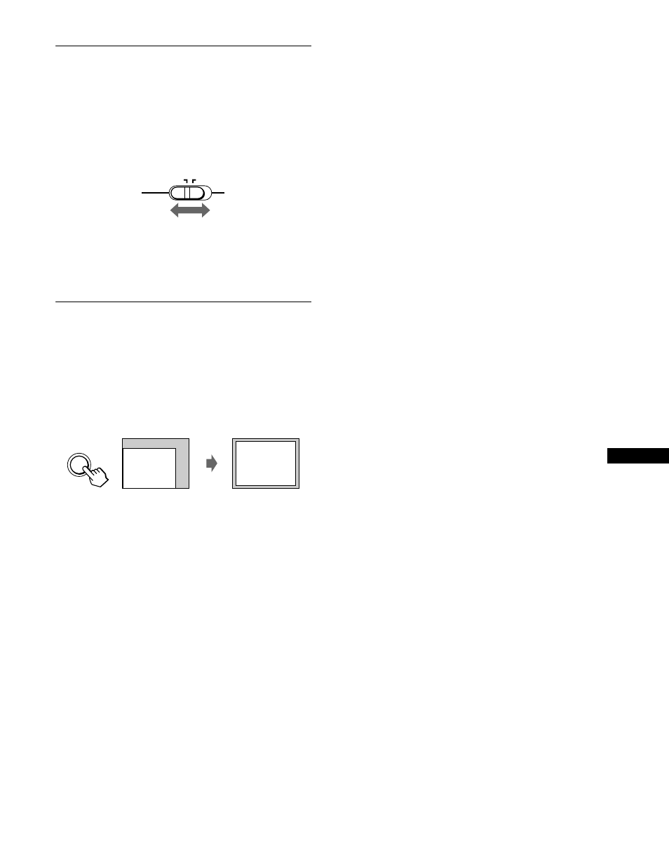 Selección de la señal de entrada, Tamaño y centrado automáticos de la imagen (auto) | Sony GDM-FW900 User Manual | Page 63 / 132