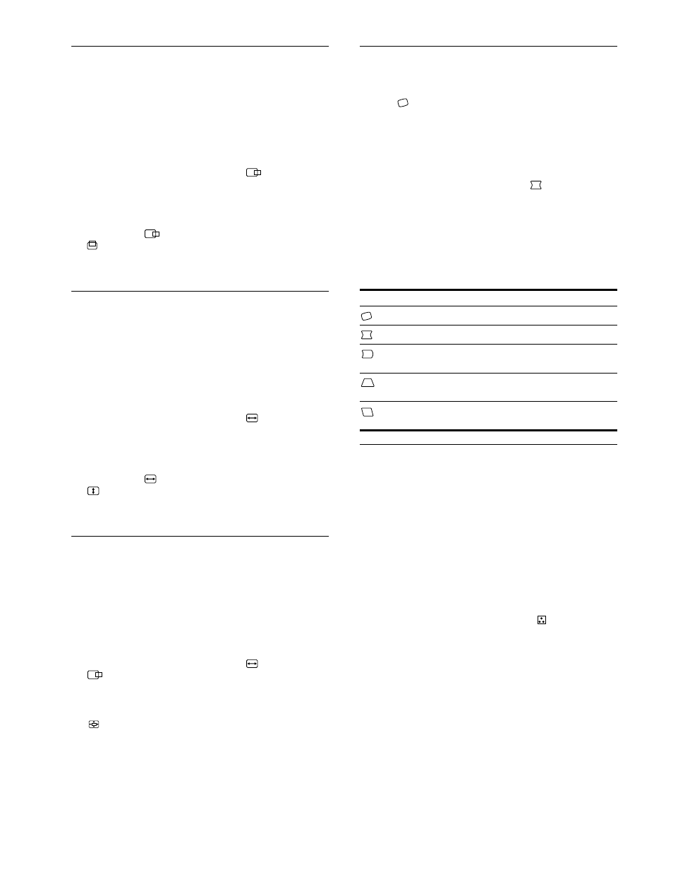 Ajuste del centrado de la imagen (centro), Ajuste del tamaño de la imagen (tamaño), Ampliación o reducción de la imagen (zoom) | Ajuste de la forma de la imagen (geom), Ajuste del color de la imagen (color), 12 ajuste del centrado de la imagen (centro) | Sony GDM-FW900 User Manual | Page 66 / 132