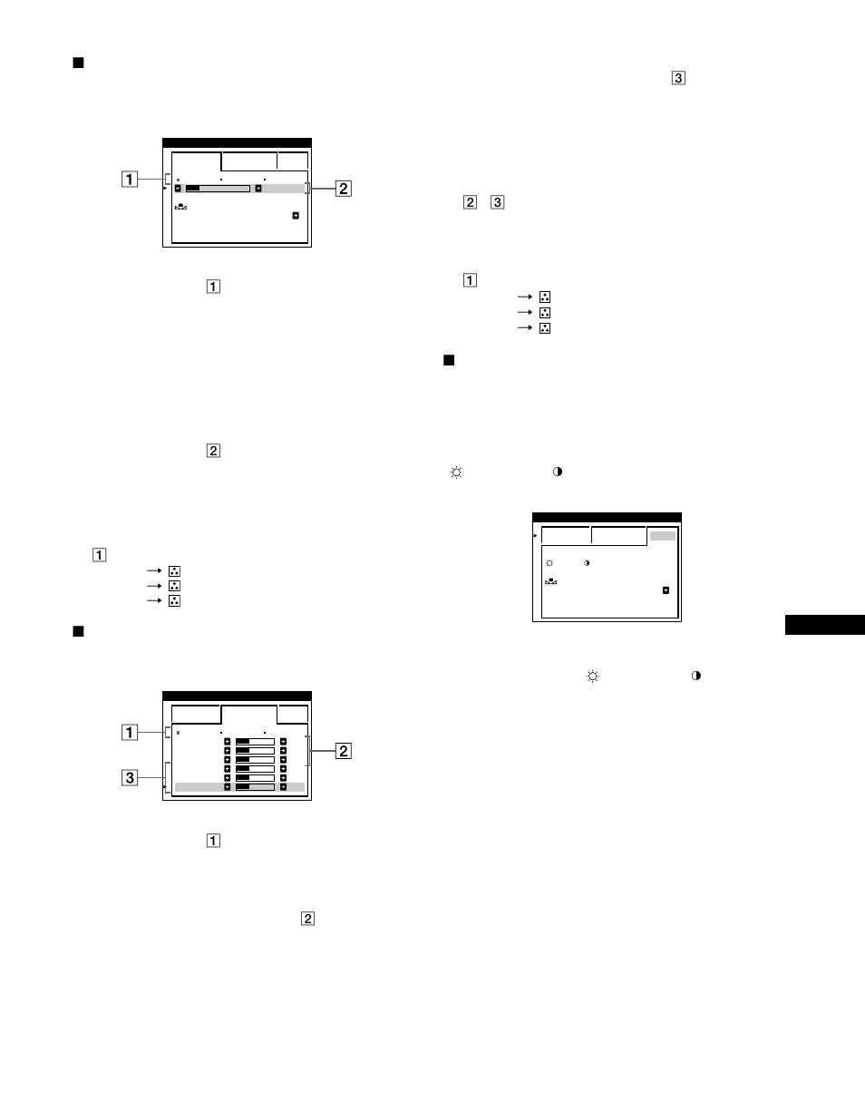 Xmodo facile, Xmodo esperto, Xmodo srgb | Sony GDM-FW900 User Manual | Page 85 / 132
