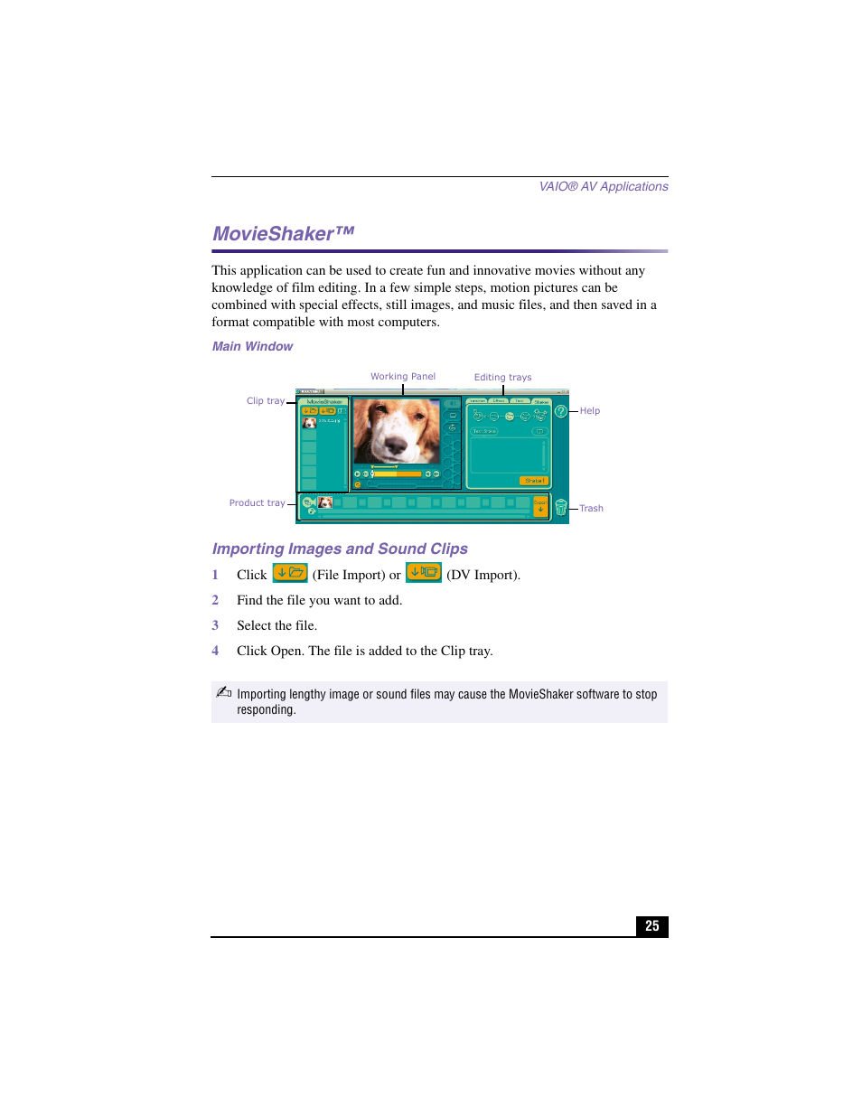 Movieshaker | Sony PCV-J200 User Manual | Page 25 / 94