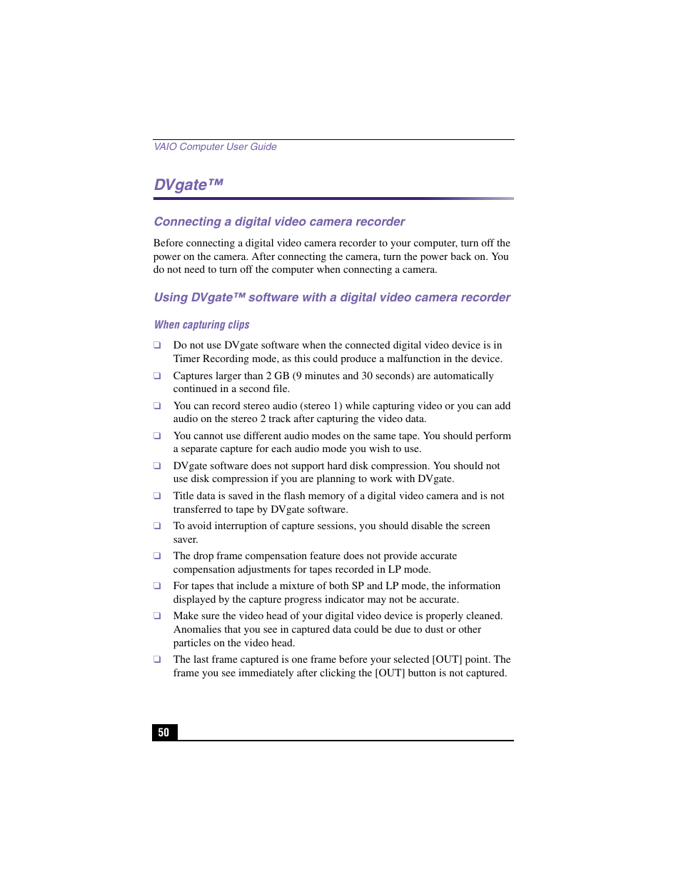 Dvgate | Sony PCV-J200 User Manual | Page 50 / 94