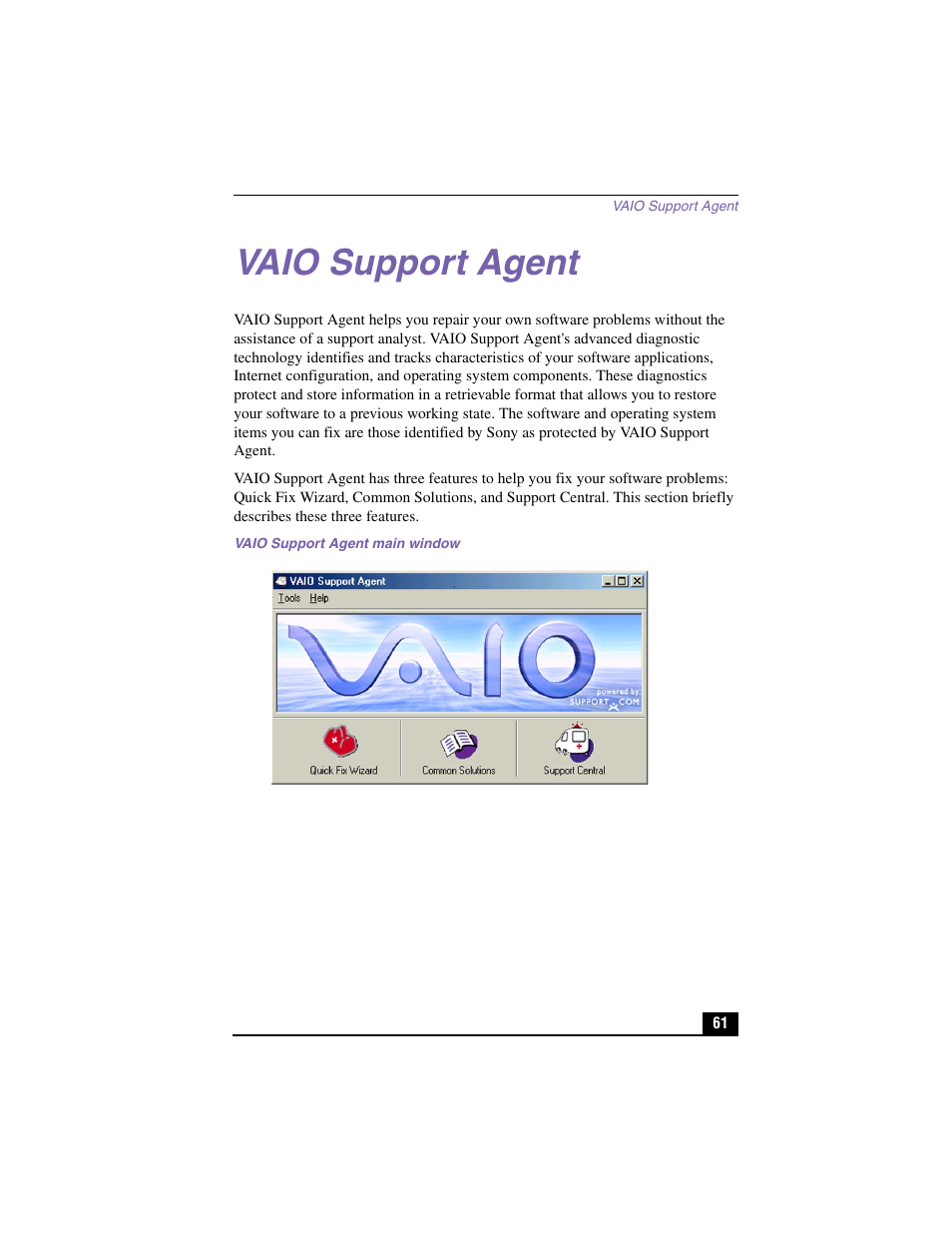 Vaio support agent | Sony PCV-J200 User Manual | Page 61 / 94