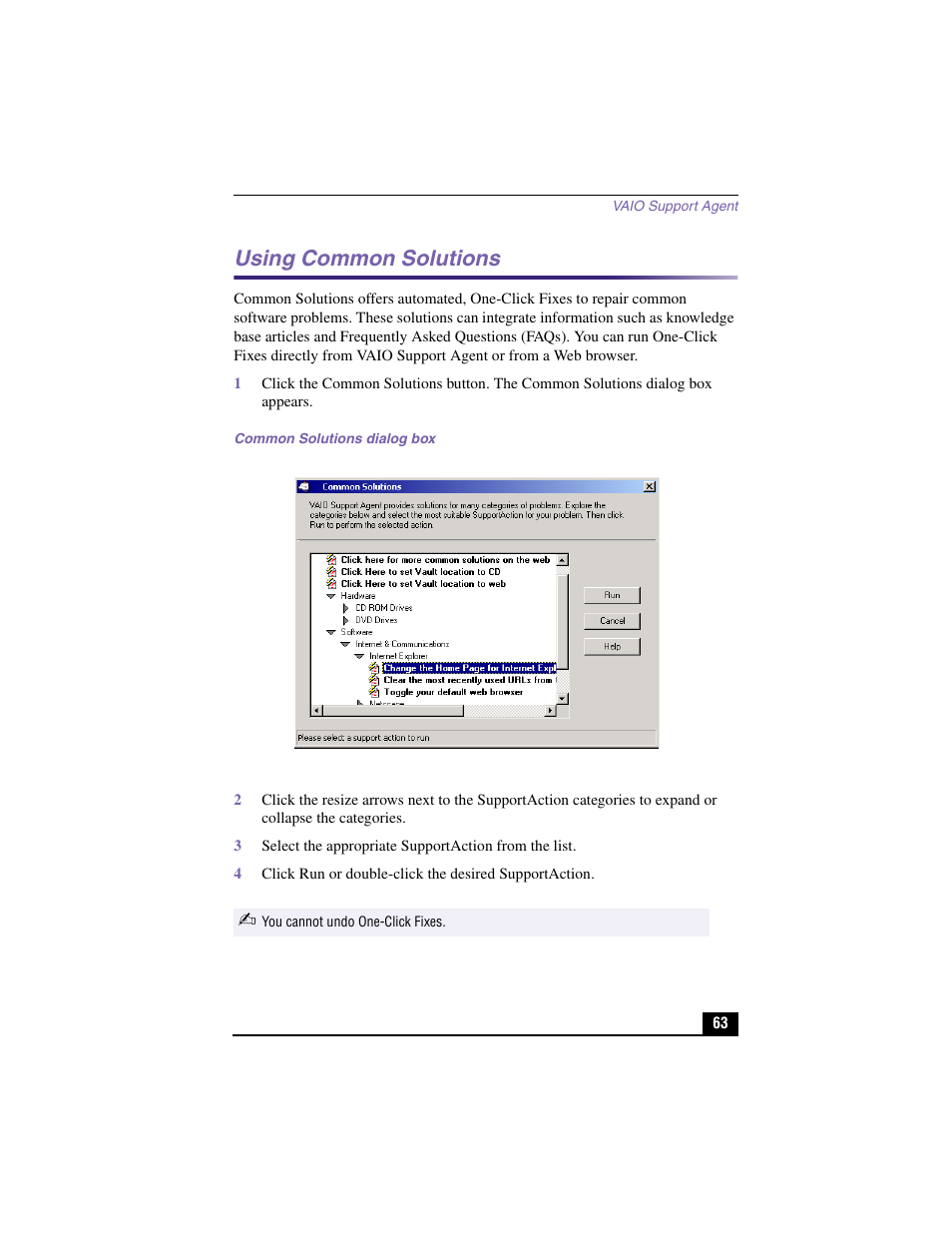 Using common solutions | Sony PCV-J200 User Manual | Page 63 / 94