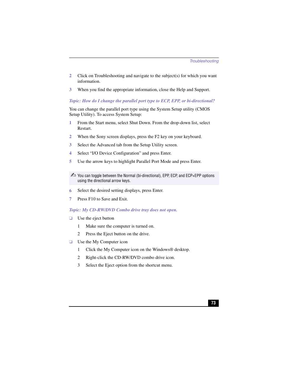 Sony PCV-J200 User Manual | Page 73 / 94