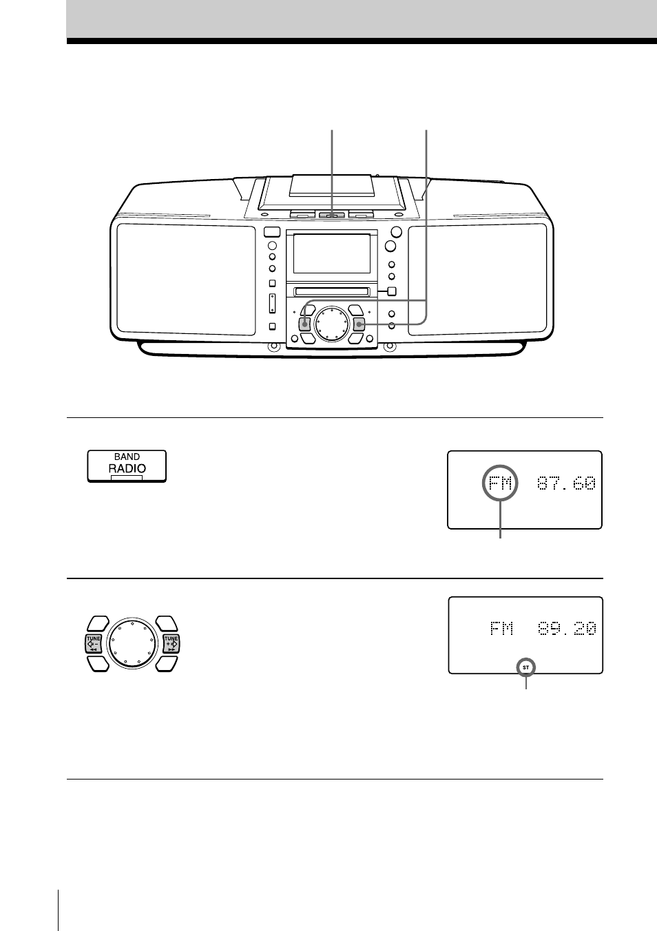 Listening to the radio | Sony ZS-M50 User Manual | Page 10 / 156