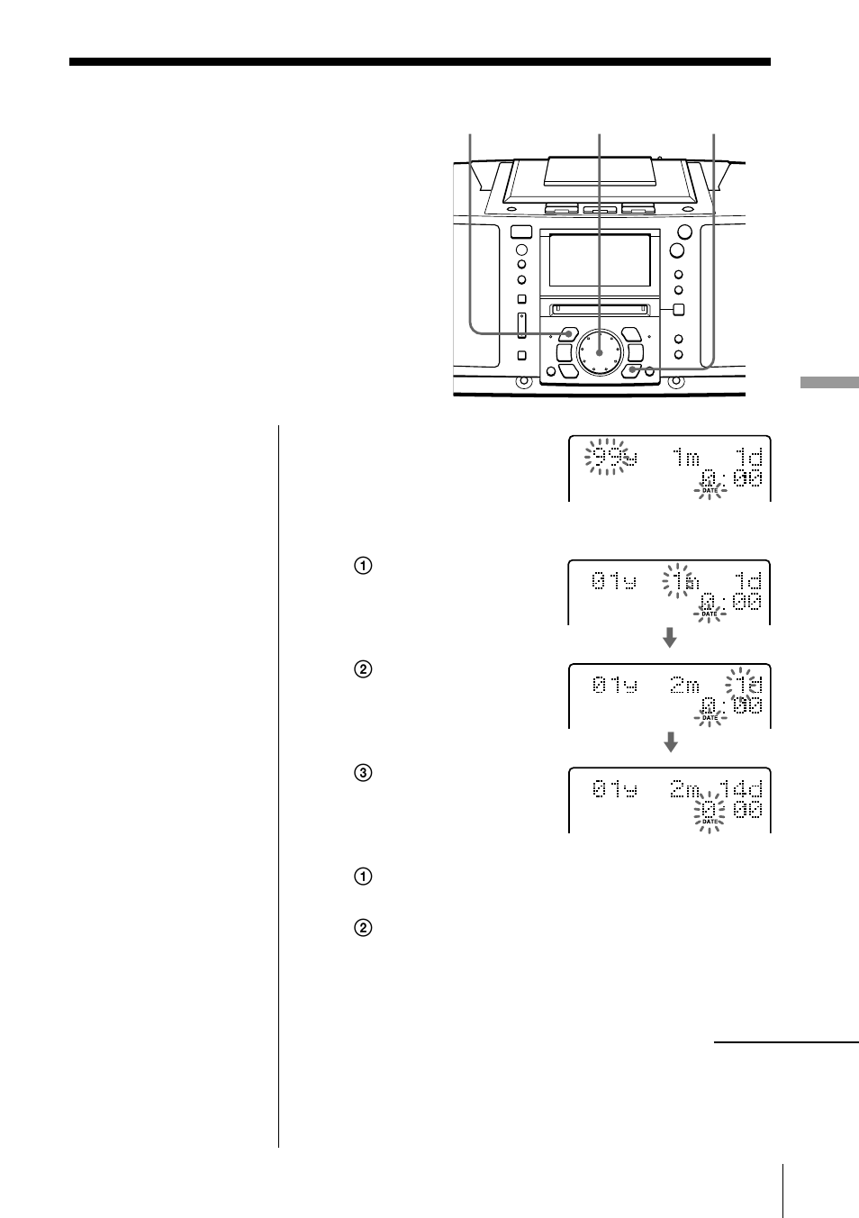 Ajuste del reloj | Sony ZS-M50 User Manual | Page 129 / 156