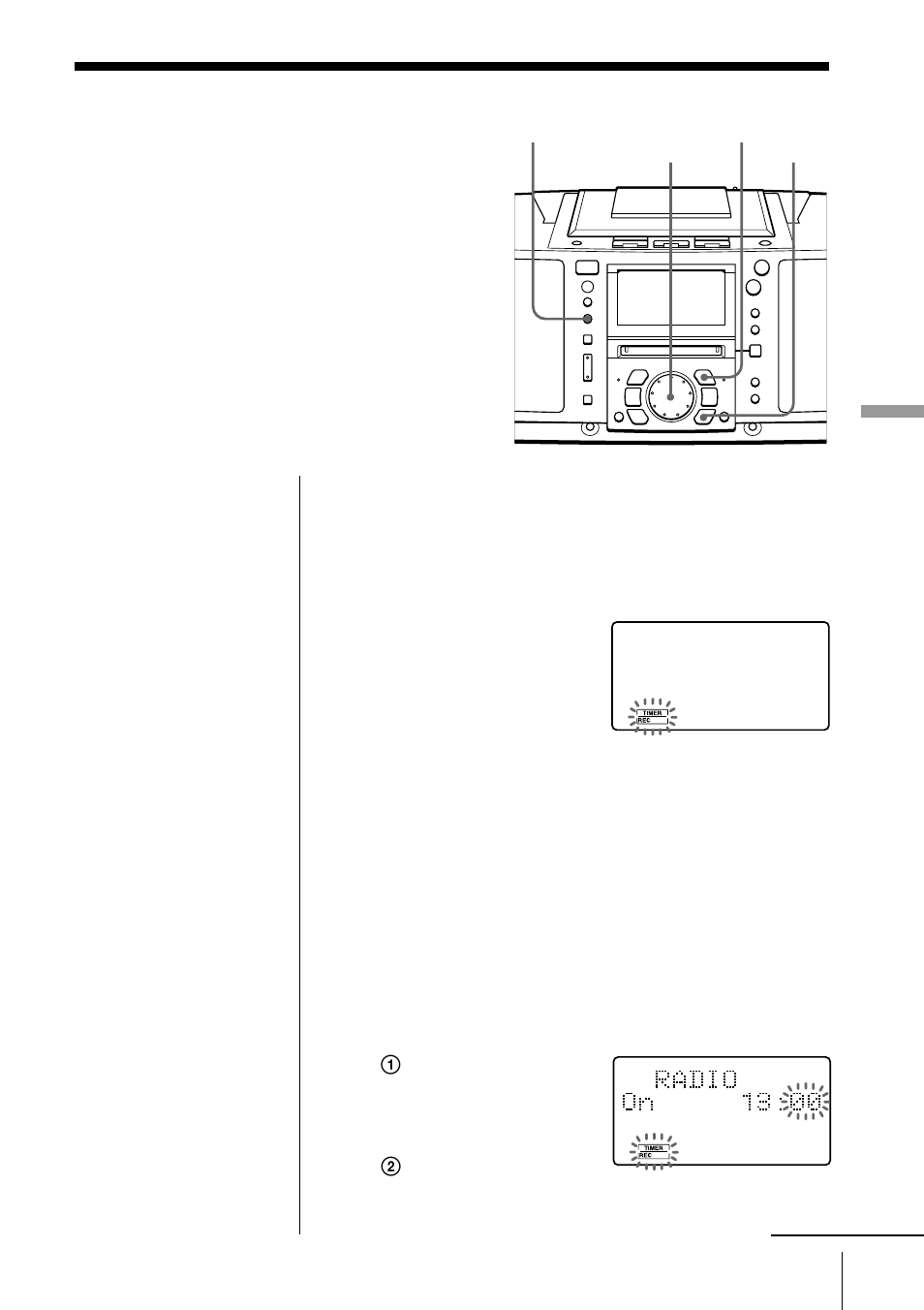 Grabación de programas de radio con temporizador | Sony ZS-M50 User Manual | Page 133 / 156