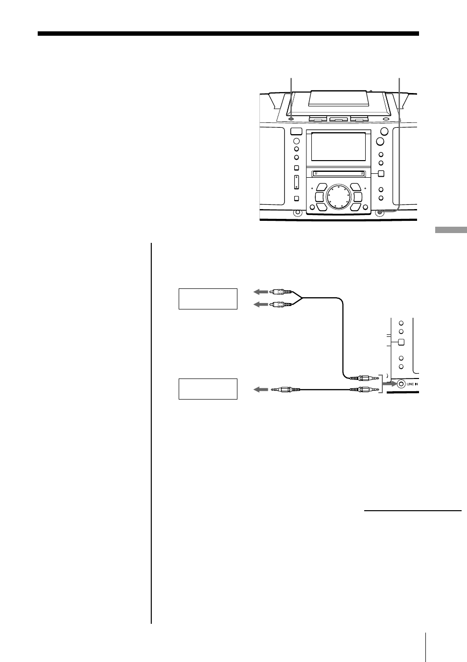 Connecting optional components | Sony ZS-M50 User Manual | Page 63 / 156