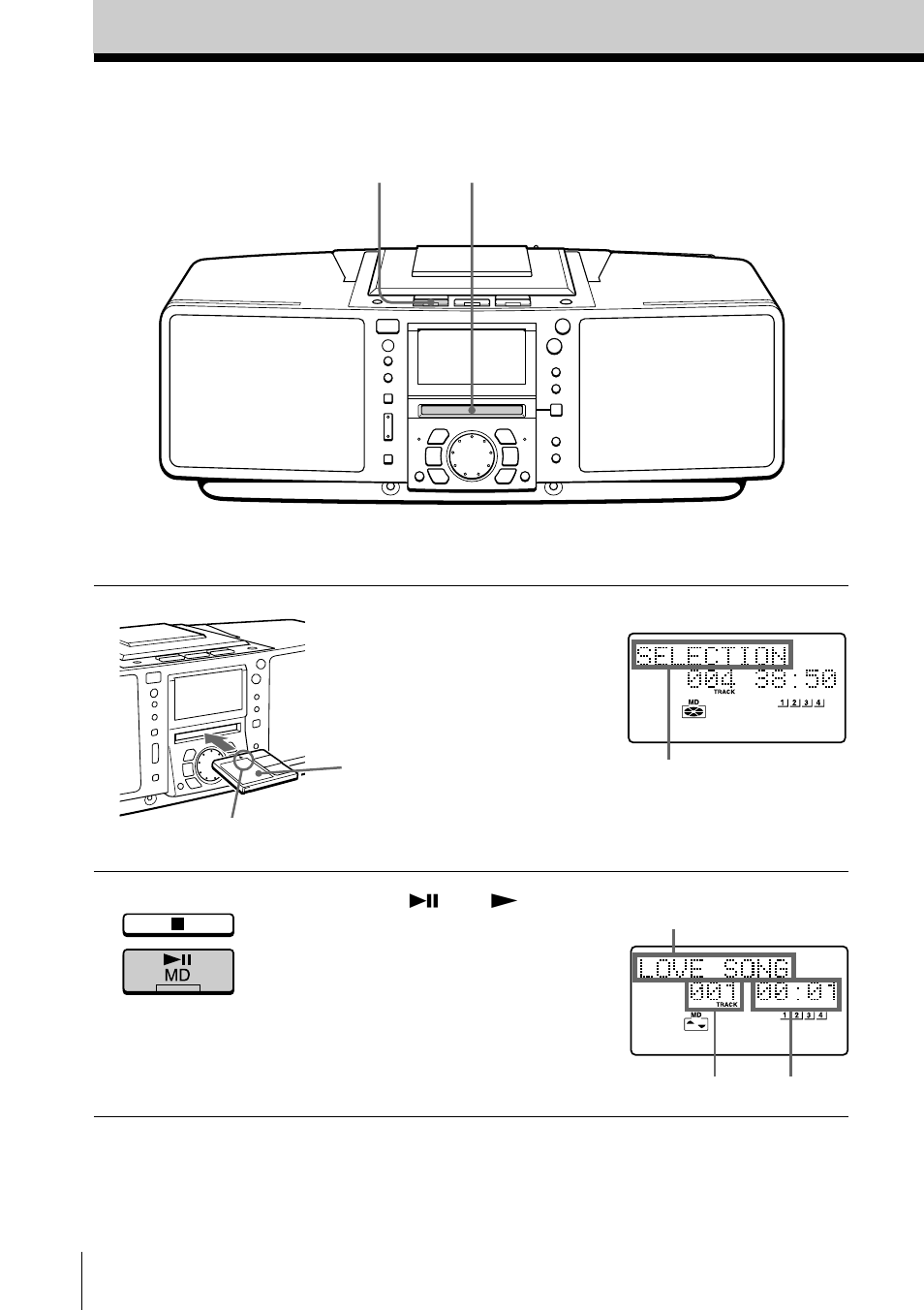 Playing an md | Sony ZS-M50 User Manual | Page 8 / 156