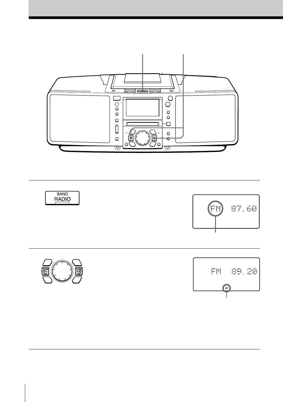 Recepción de la radio | Sony ZS-M50 User Manual | Page 86 / 156