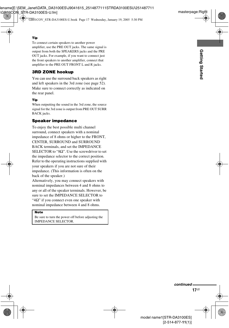 Sony STR-DA3100ES User Manual | Page 17 / 80