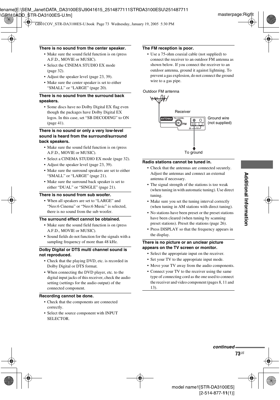 Sony STR-DA3100ES User Manual | Page 73 / 80