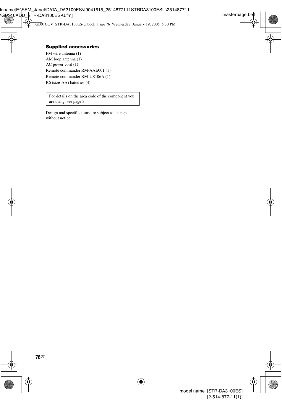 Sony STR-DA3100ES User Manual | Page 76 / 80