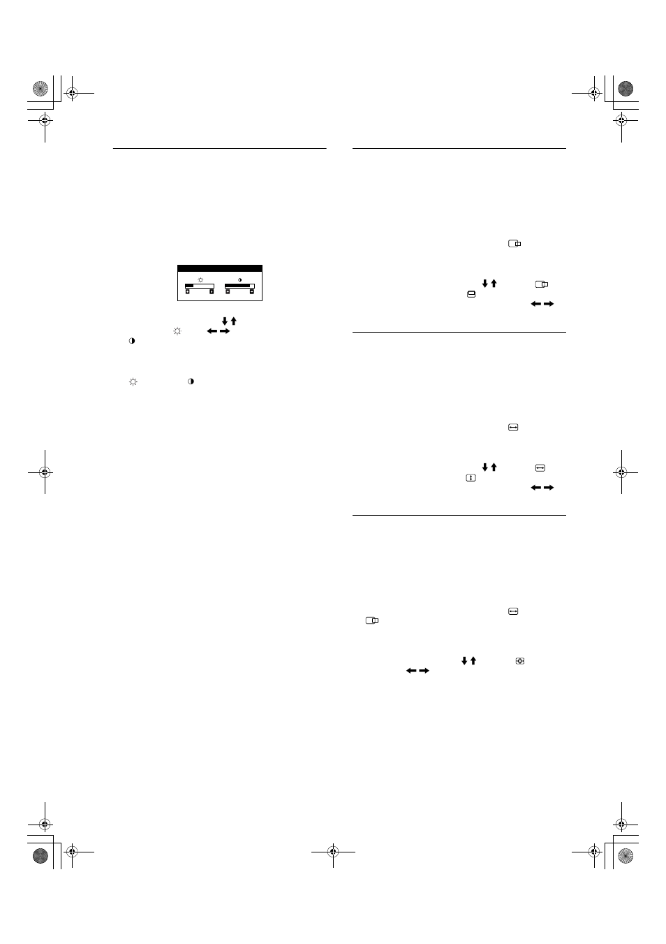 Adjusting the brightness and contrast, Adjusting the centering of the picture (center), Adjusting the size of the picture (size) | Enlarging or reducing the picture (zoom) | Sony CPD-E400 User Manual | Page 10 / 52