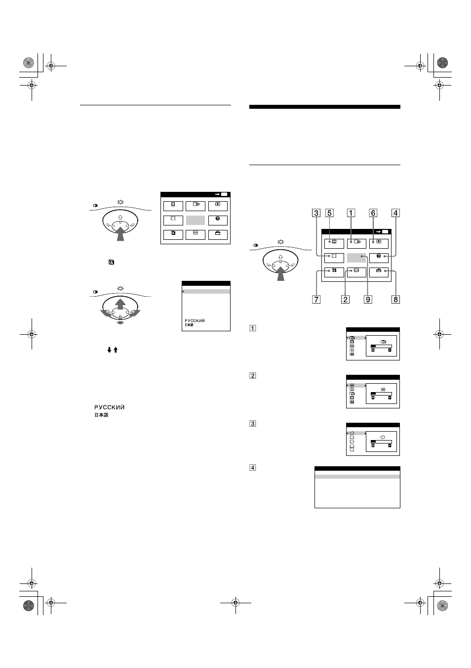 Personnalisation de votre moniteur, Pilotage par menus | Sony CPD-E400 User Manual | Page 24 / 52