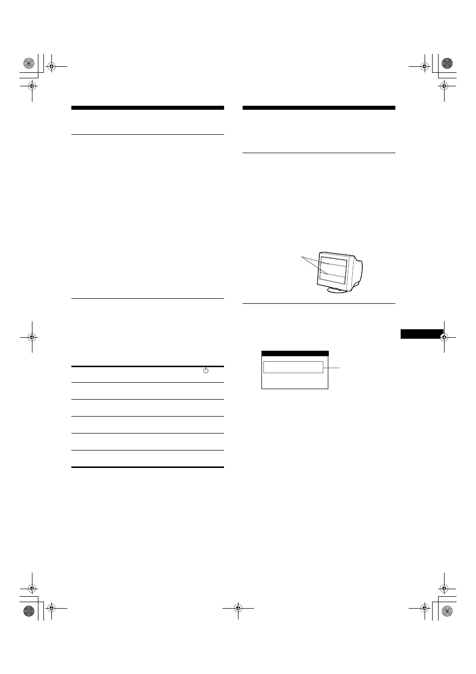 Características técnicas, Modos predefinidos y de usuario, Nota para los usuarios de windows | Función de ahorro de energía, Solución de problemas, Mensajes en pantalla, 15 y | Sony CPD-E400 User Manual | Page 47 / 52