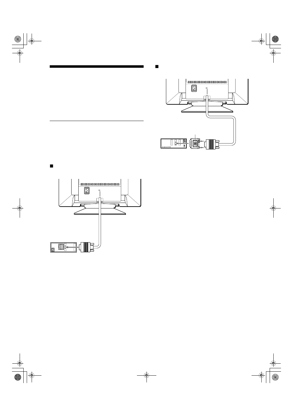 Setup, Step 1: connect your monitor to your computer, X connecting to a macintosh or compatible computer | Step 1 | Sony CPD-E400 User Manual | Page 6 / 52