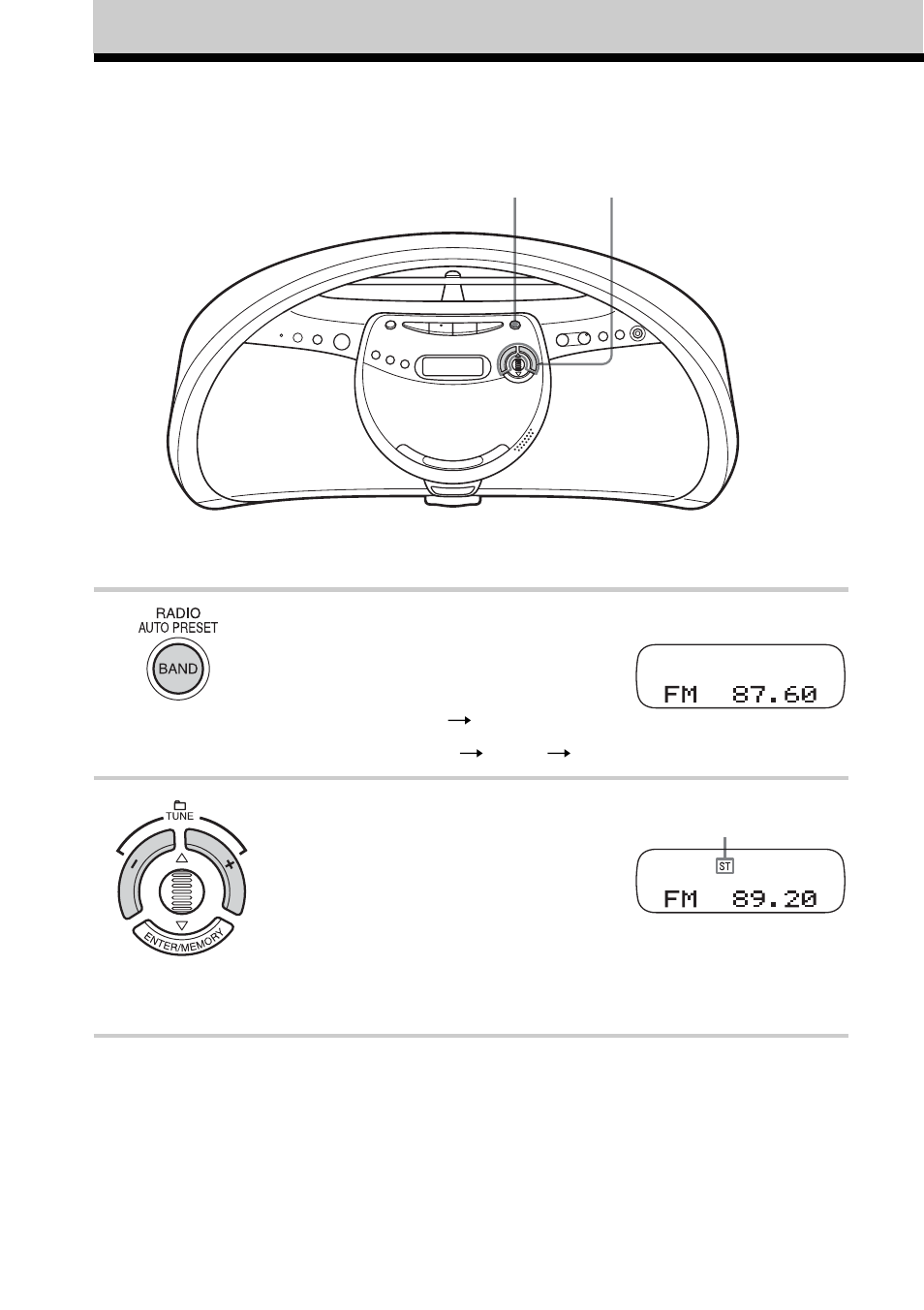 Listening to the radio | Sony ZS-YN7L User Manual | Page 10 / 68