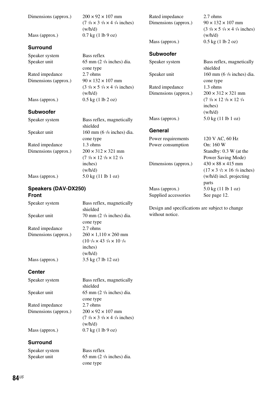 Sony DX250 User Manual | Page 84 / 96