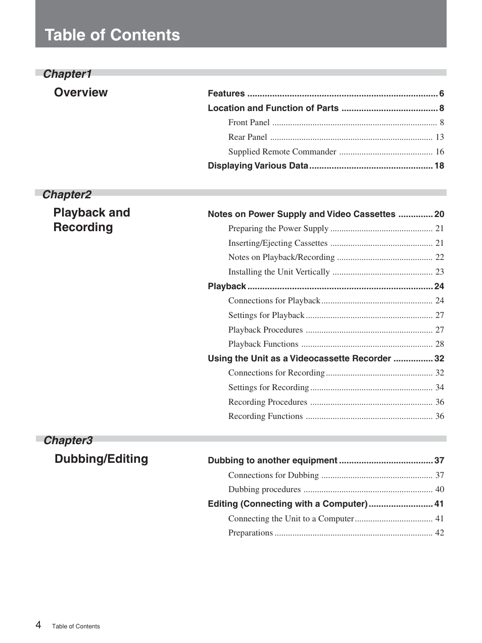 Sony HVR-M15P User Manual | Page 4 / 80