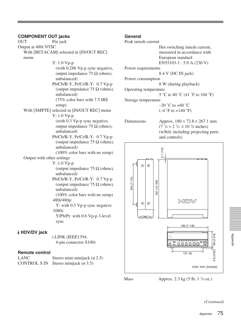 Sony HVR-M15P User Manual | Page 75 / 80