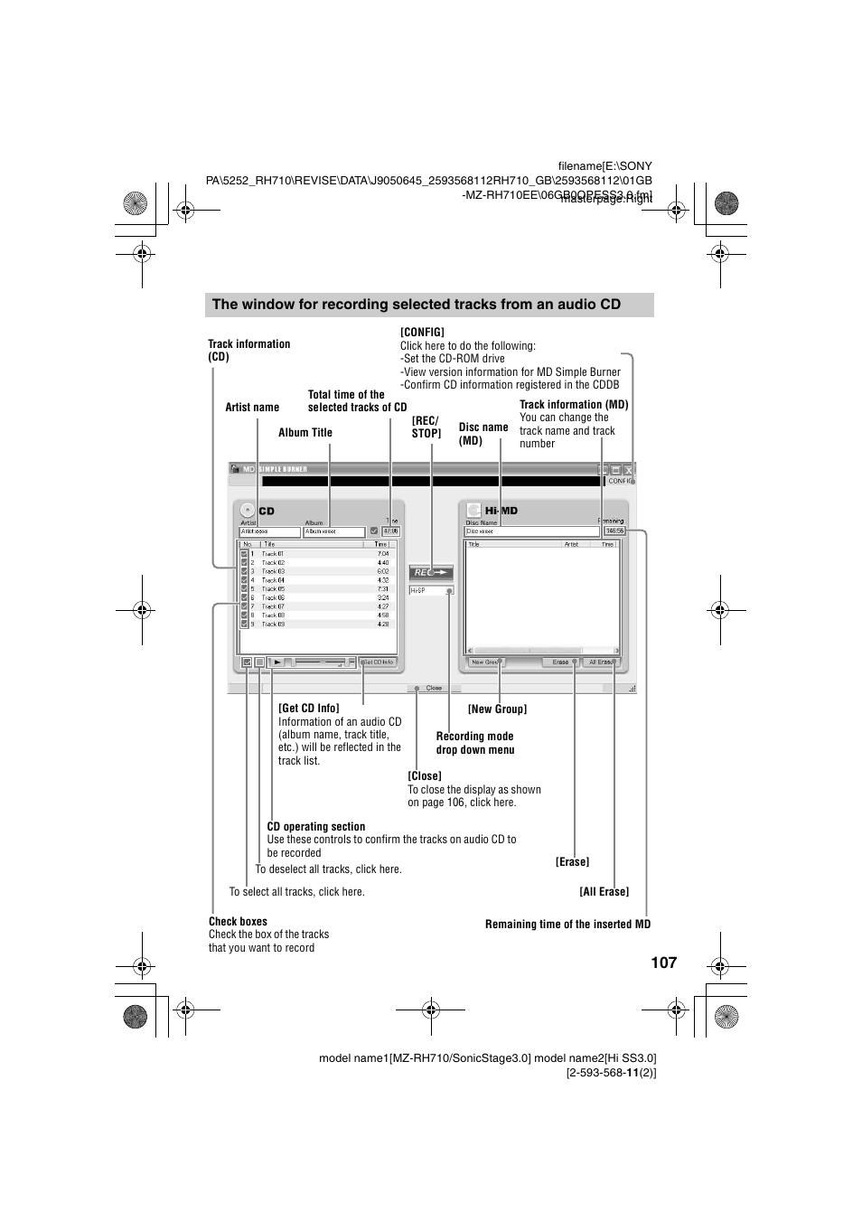 Sony Portable MD Recorder MZ-RH710 User Manual | Page 107 / 115