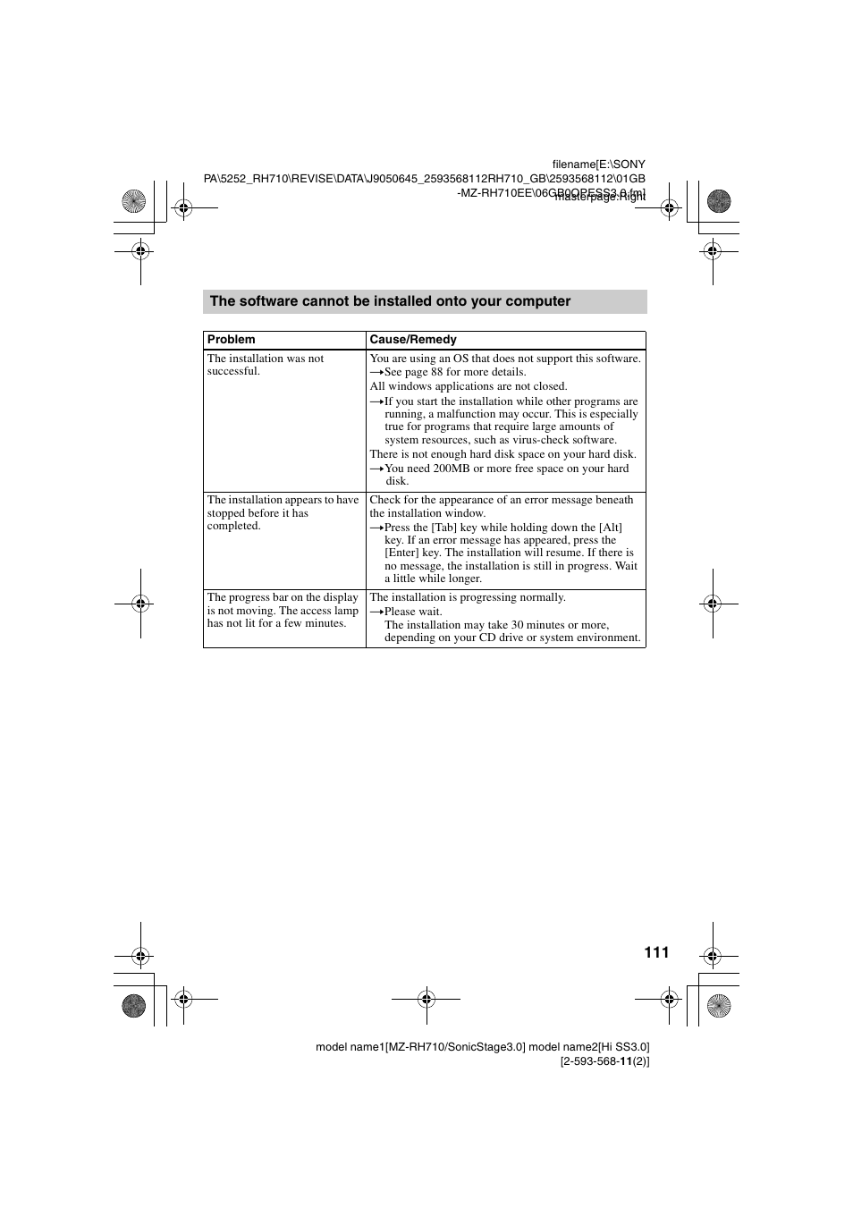 Sony Portable MD Recorder MZ-RH710 User Manual | Page 111 / 115