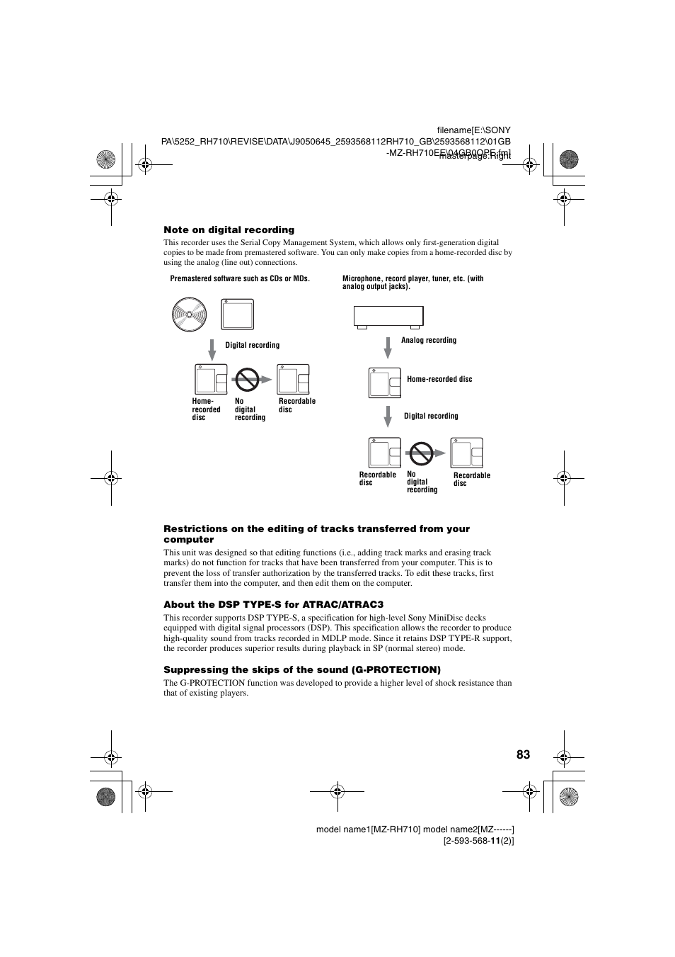 Sony Portable MD Recorder MZ-RH710 User Manual | Page 83 / 115