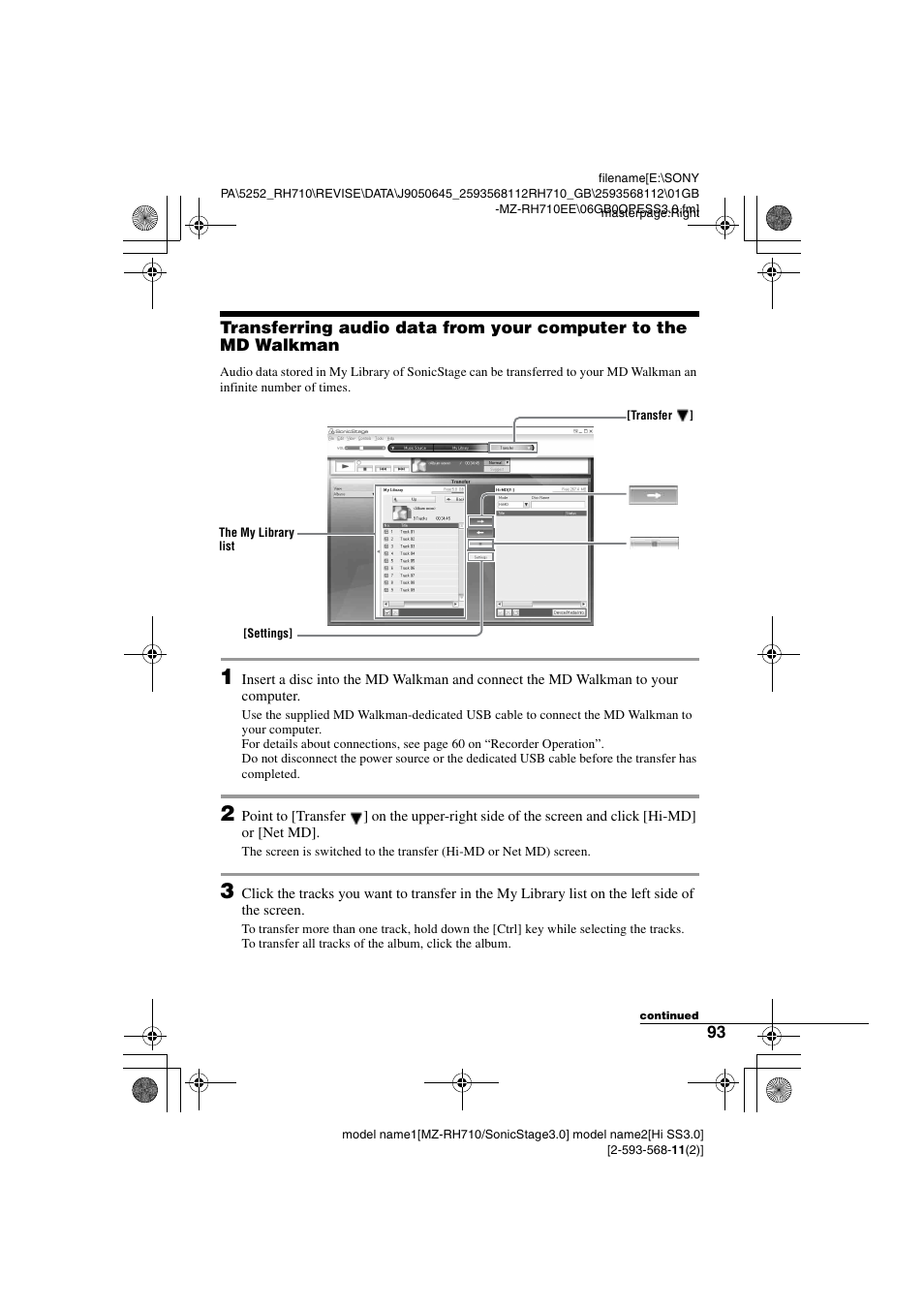 Sony Portable MD Recorder MZ-RH710 User Manual | Page 93 / 115