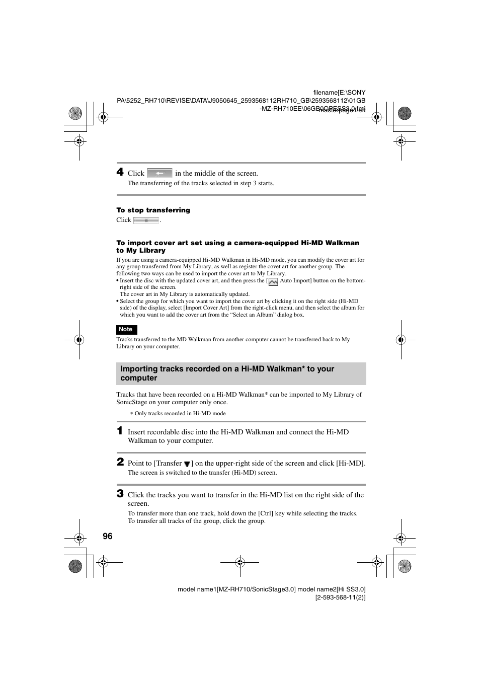 Sony Portable MD Recorder MZ-RH710 User Manual | Page 96 / 115