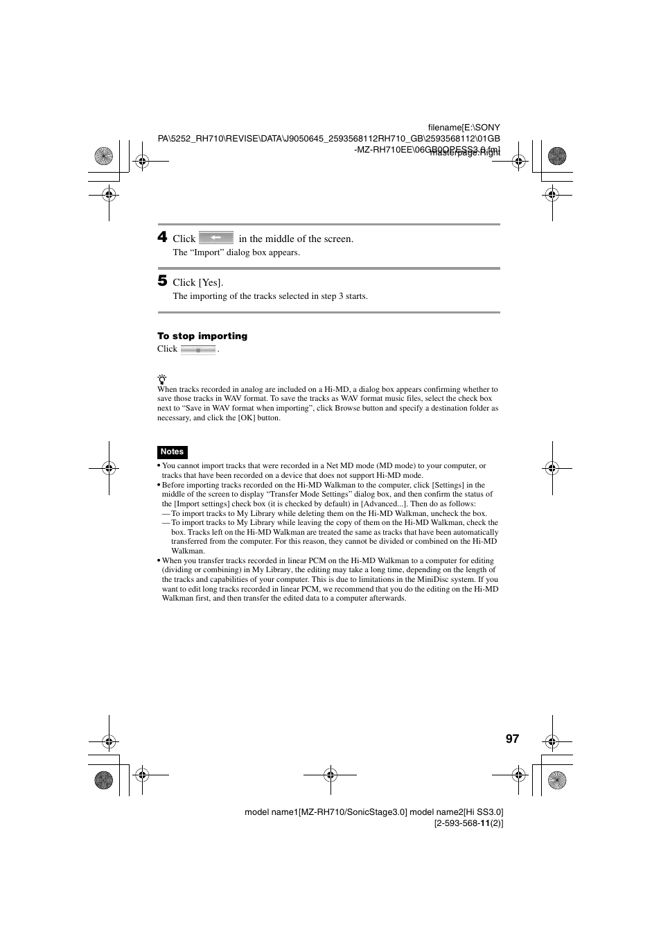 Sony Portable MD Recorder MZ-RH710 User Manual | Page 97 / 115