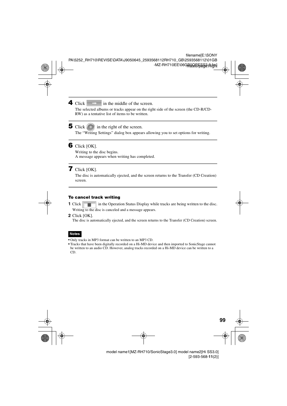 Sony Portable MD Recorder MZ-RH710 User Manual | Page 99 / 115