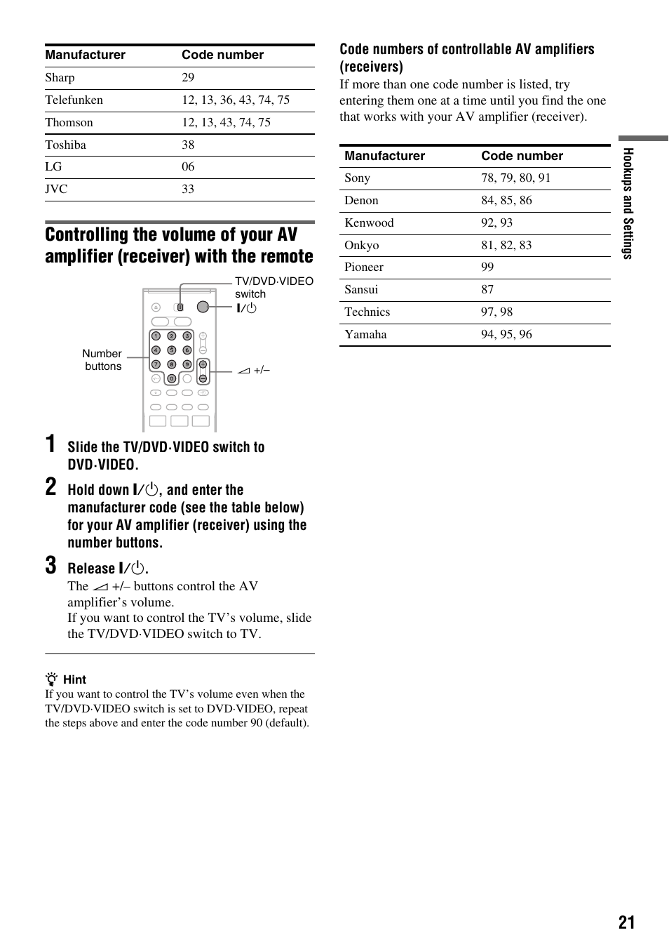 Sony RDR-VX410 User Manual | Page 21 / 128