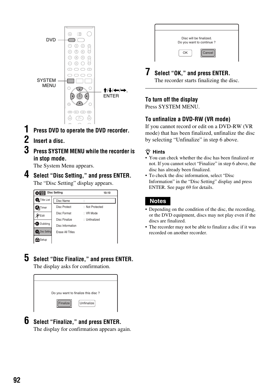 Sony RDR-VX410 User Manual | Page 92 / 128