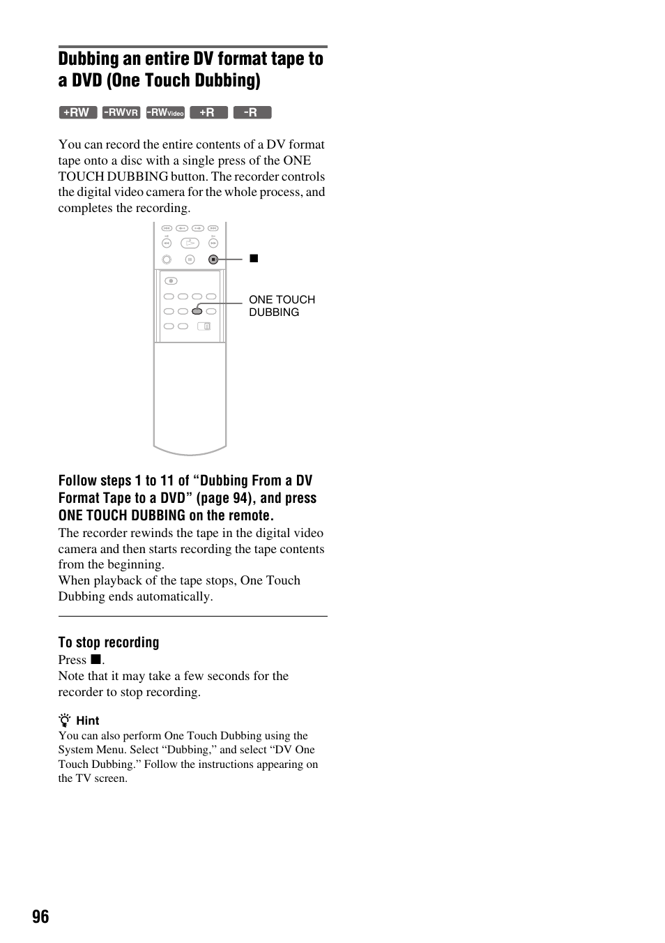 Sony RDR-VX410 User Manual | Page 96 / 128