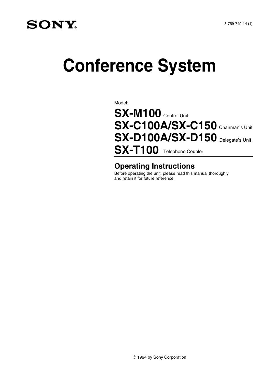 Sony SX-M100 User Manual | 24 pages