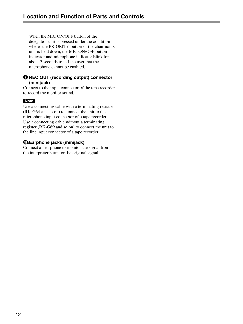 Location and function of parts and controls | Sony SX-M100 User Manual | Page 12 / 24