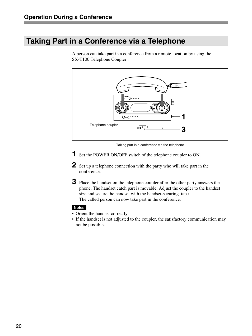 31 taking part in a conference via a telephone | Sony SX-M100 User Manual | Page 20 / 24