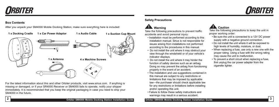 Sony ORBITER SM4000 User Manual | Page 2 / 6