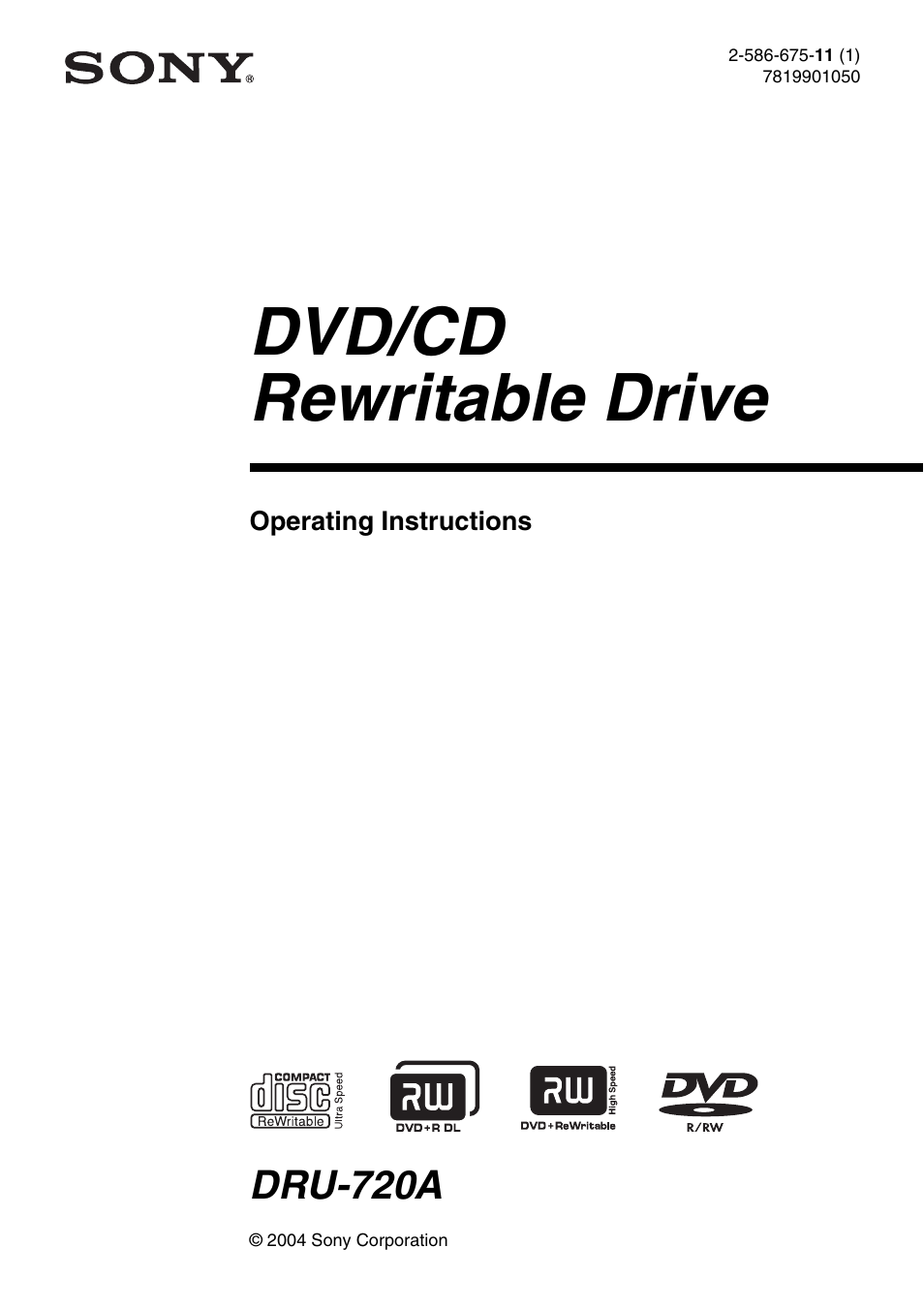 Sony 7819901050 User Manual | 36 pages