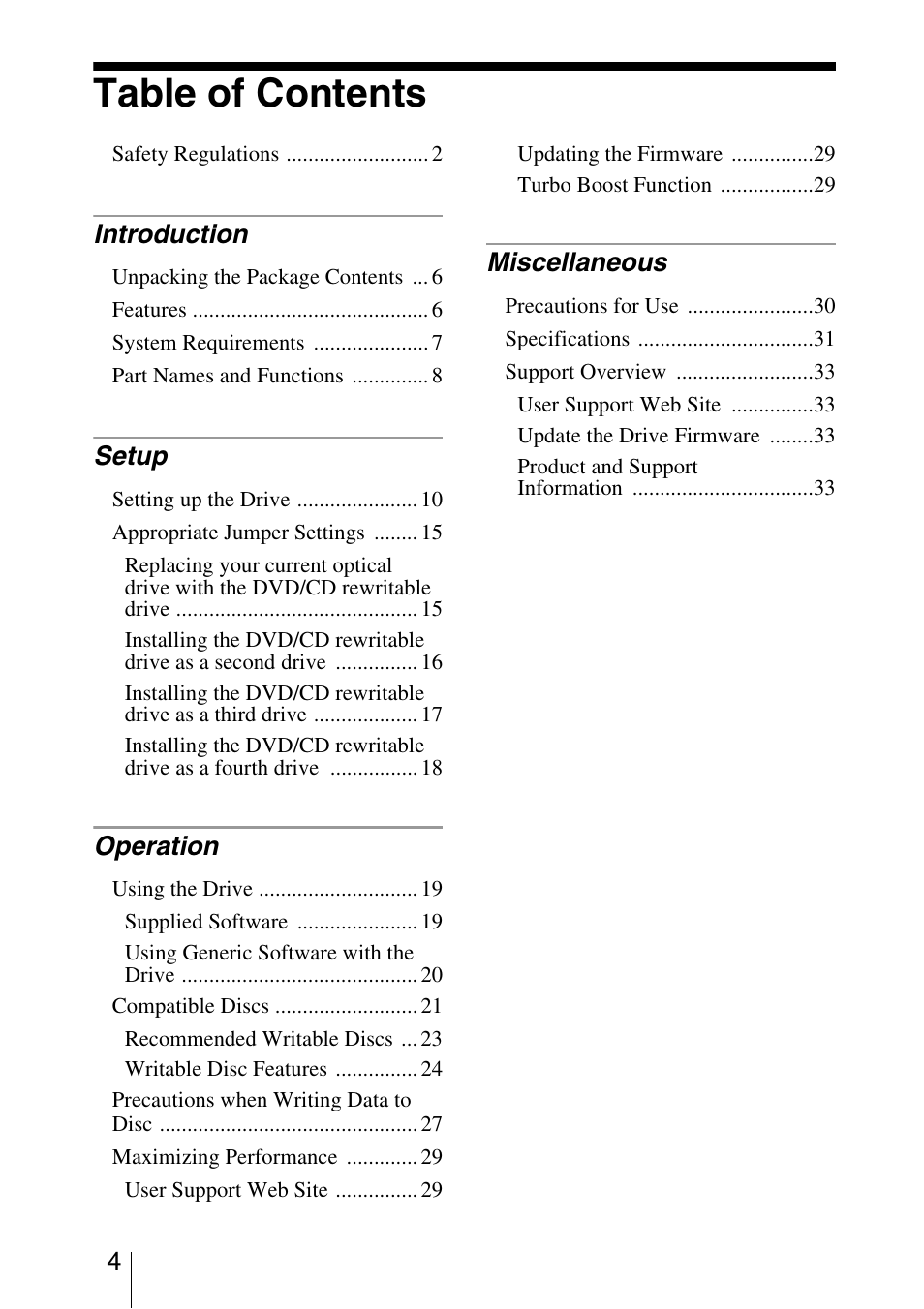 Sony 7819901050 User Manual | Page 4 / 36