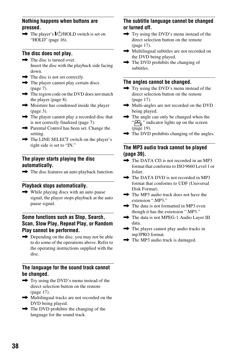 Sony DVP-FX820 User Manual | Page 38 / 60