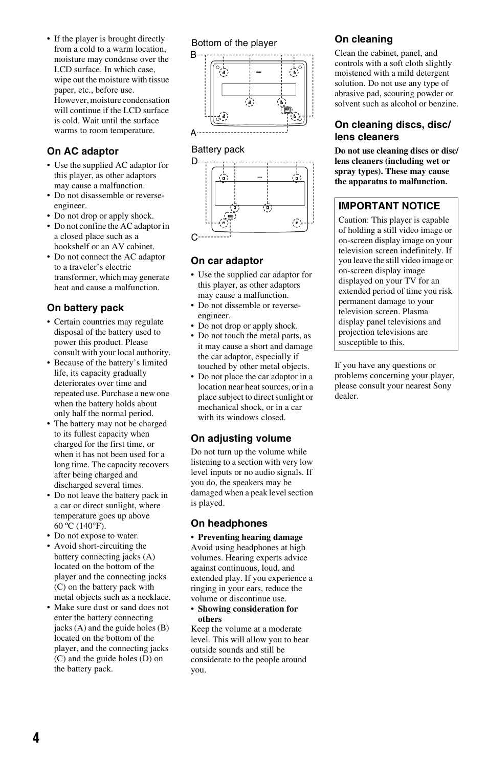 Sony DVP-FX820 User Manual | Page 4 / 60