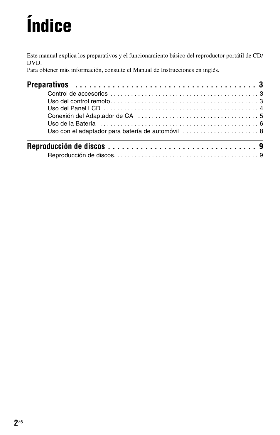 Índice | Sony DVP-FX820 User Manual | Page 46 / 60