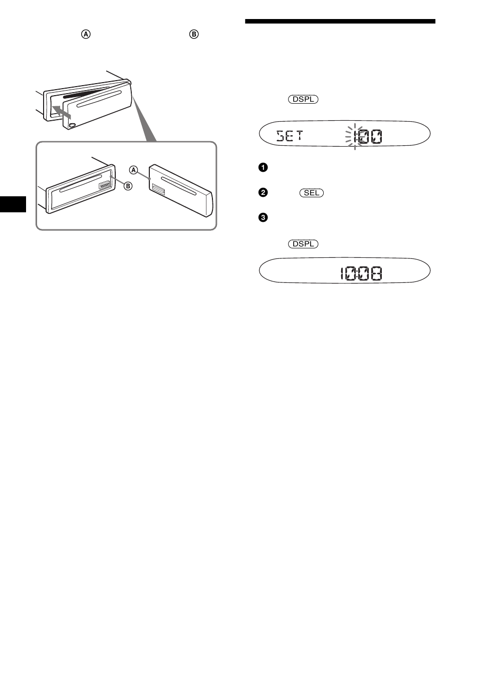 Setting the clock | Sony CDX-S2200 User Manual | Page 10 / 134