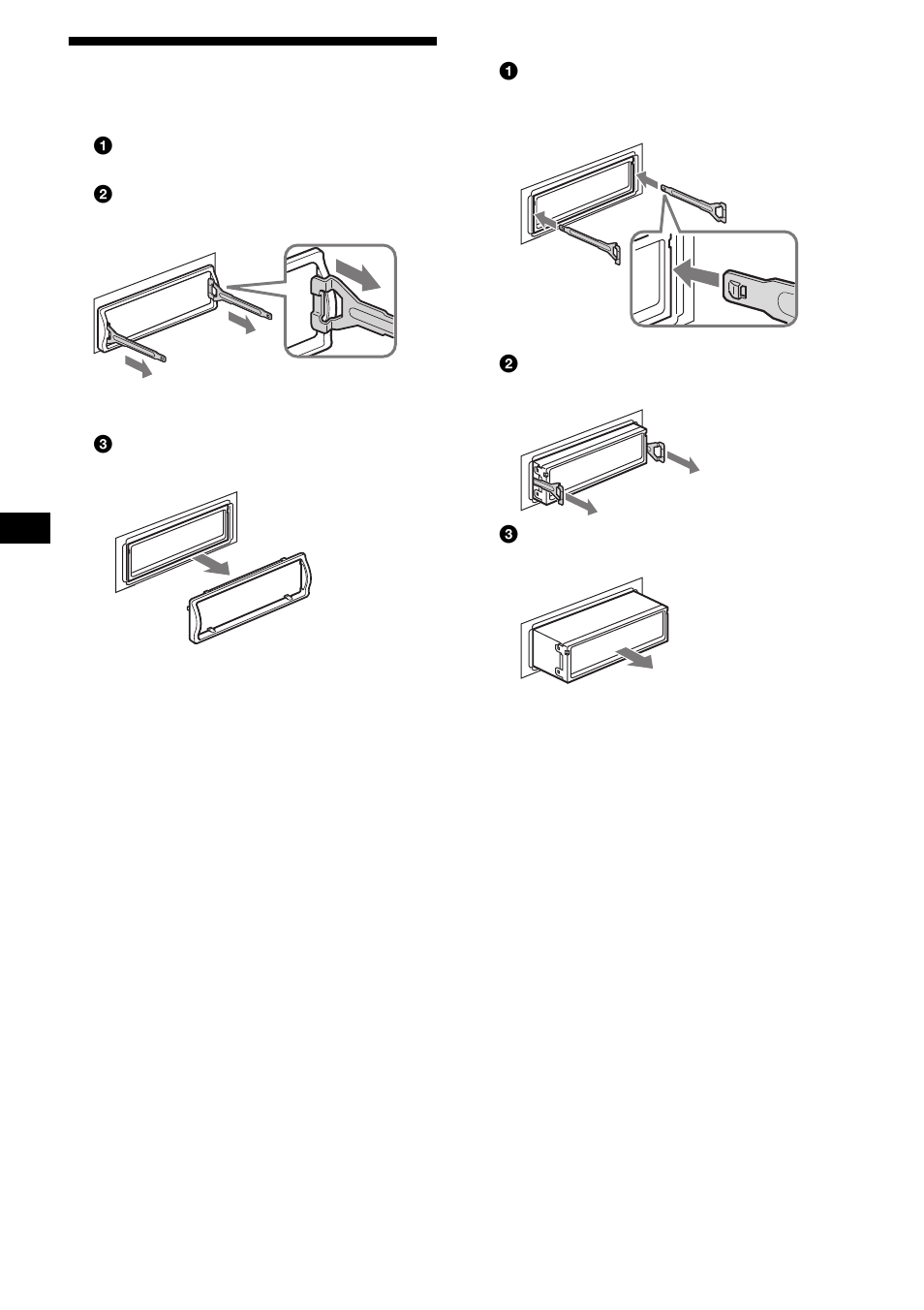 Rimozione dell’apparecchio, 24 rimozione dell’apparecchio | Sony CDX-S2200 User Manual | Page 102 / 134