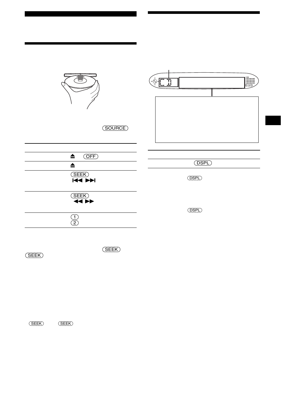 Cd player, Playing a disc, Display items | Playing a disc display items | Sony CDX-S2200 User Manual | Page 11 / 134