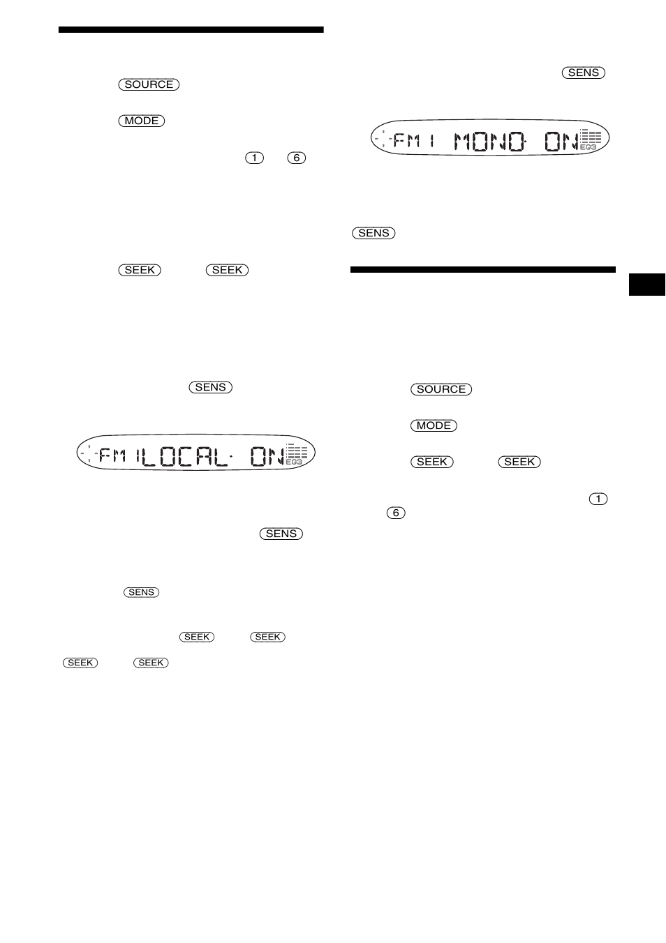 Receiving the stored stations, Storing only the desired stations, 13 receiving the stored stations | Sony CDX-S2200 User Manual | Page 13 / 134