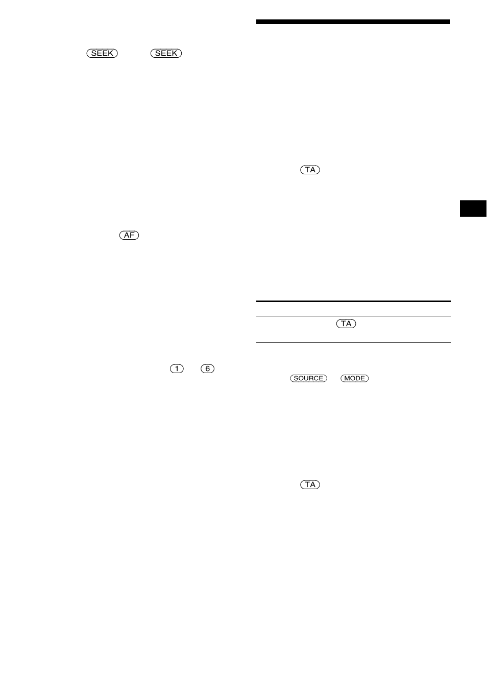 Receiving traffic announcements, Ta (traffic announcement)/tp (traffic programme), Ta (traffic announcement)/ tp (traffic programme) | Sony CDX-S2200 User Manual | Page 15 / 134