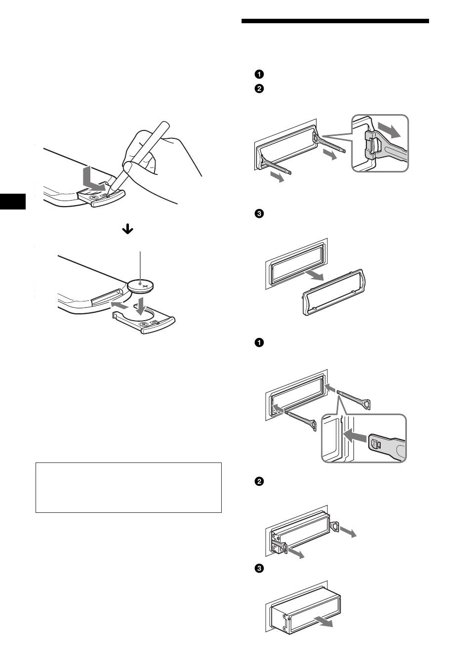 Removing the unit | Sony CDX-S2200 User Manual | Page 22 / 134